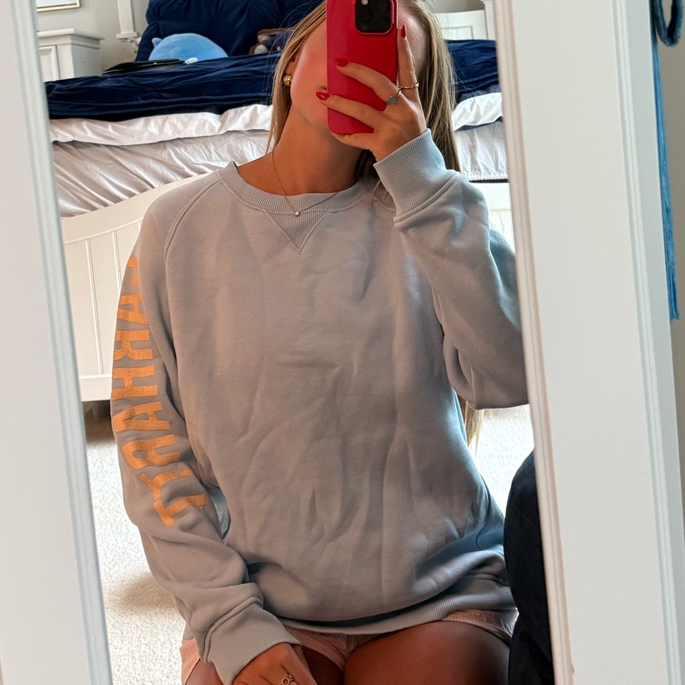 Carhartt Sky Blue Sweatshirt with Gold Logo - Picture 3 of 4